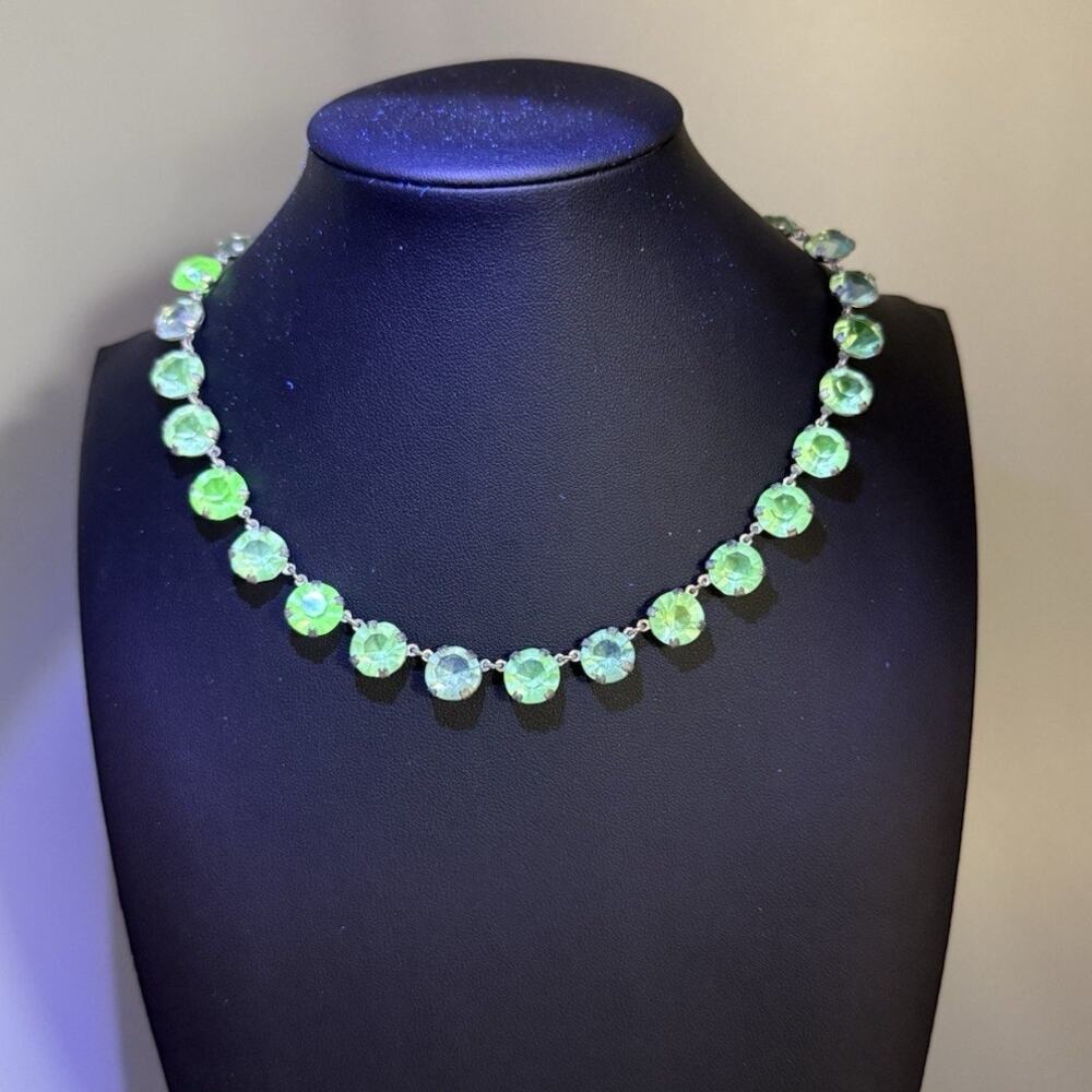 Antique Art Deco Mixed UV Reactive Glass Rivière Necklace Uranium Manganese UV - Picture 4 of 16